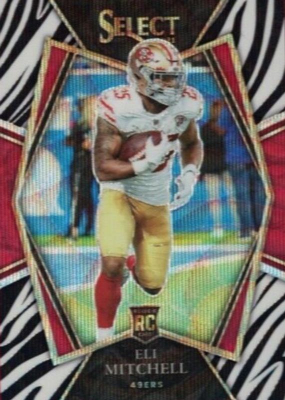 Elijah Mitchell 2021 Select #192 Premier Level Zebra /(SSP) Rookie RAW