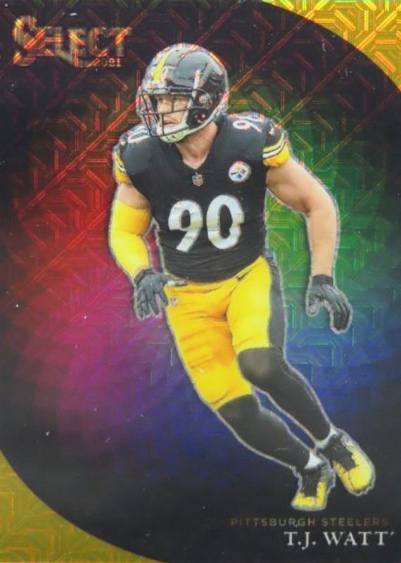 TJ Watt 2021 Select #CW-10 Color Wheel - Gold /10 RAW
