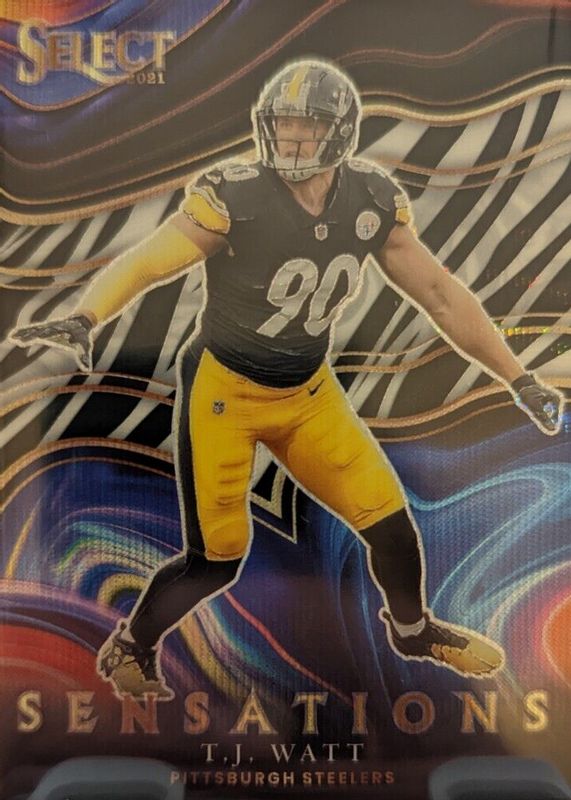 TJ Watt 2021 Select #SEN-18 Sensations - Zebra /(SSP) RAW