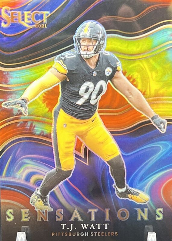 TJ Watt 2021 Select #SEN-18 Sensations - Tie-Dye /25 RAW