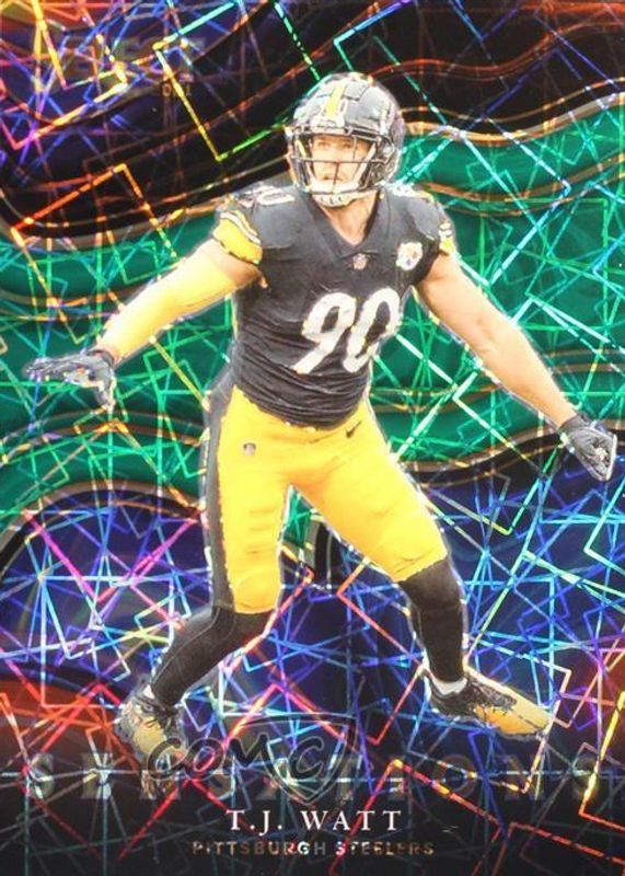 TJ Watt 2021 Select #SEN-18 Sensations - Green /5 RAW