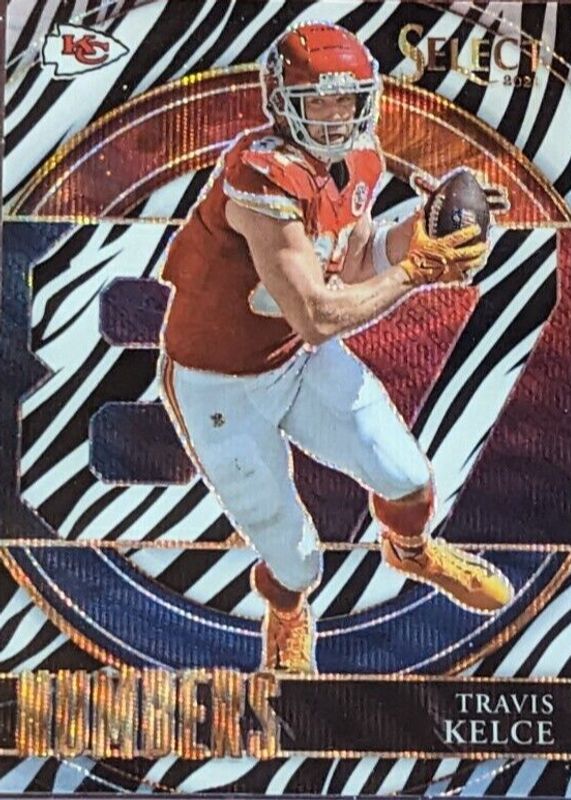 Travis Kelce 2021 Select #SN-22 Select Numbers - Zebra /(SSP) RAW