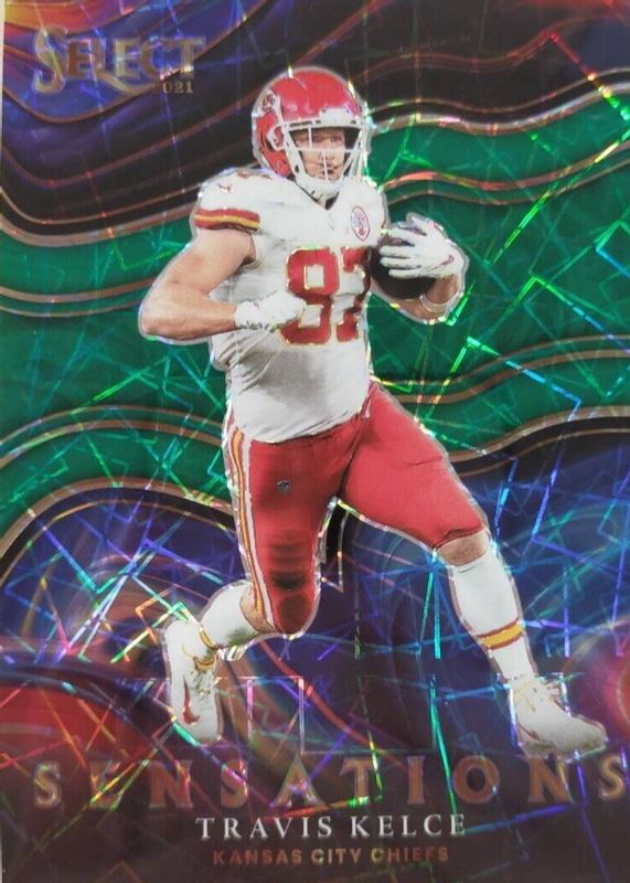 Travis Kelce 2021 Select #SEN-20 Sensations - Green /5 RAW