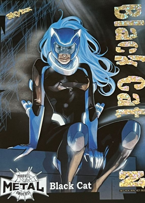 Black Cat 2021 SkyBox Marvel Metal Universe Spider-Man #Z-5 Z-Force Rave /100 RAW