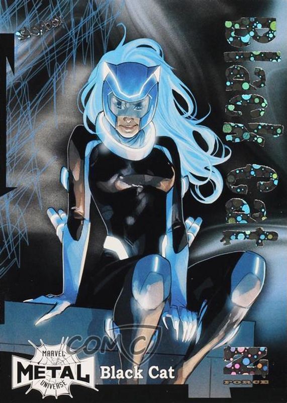 Black Cat 2021 SkyBox Marvel Metal Universe Spider-Man #Z-5 Z-Force Rave - Spectacular Rave /25 RAW