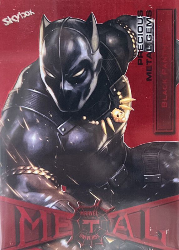 Black Panther 2021 SkyBox Marvel Metal Universe Spider-Man #11 Precious Metal Gems Red /90 RAW