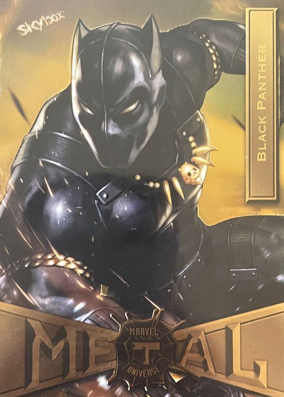 Black Panther 2021 SkyBox Marvel Metal Universe Spider-Man #11 Light FX Gold SGC 9.5