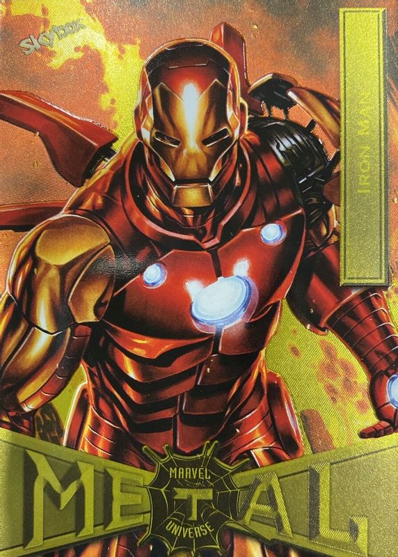 Iron Man 2021 SkyBox Marvel Metal Universe Spider-Man #36 Light FX Gold SGC 10