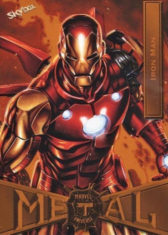 Iron Man 2021 SkyBox Marvel Metal Universe Spider-Man #36 Light FX Orange /25 SGC 10