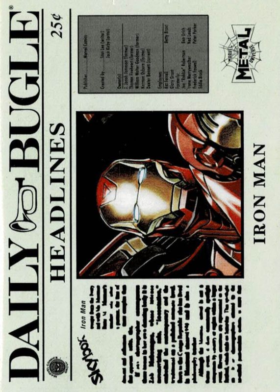 Iron Man 2021 SkyBox Marvel Metal Universe Spider-Man #DB-8 Daily Bugle Headlines SGC 9