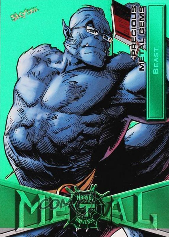 Beast 2021 SkyBox Marvel Metal Universe Spider-Man #7 Precious Metal Gems Green /10 RAW