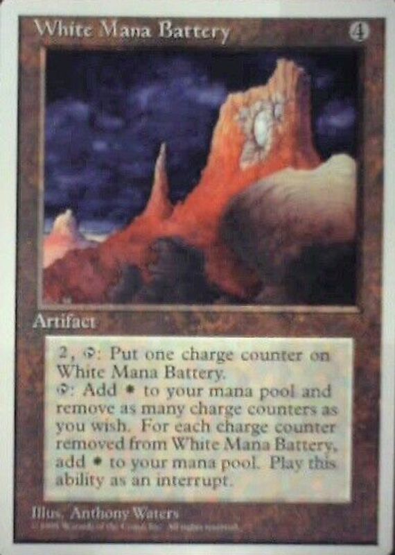 White Mana Battery 1995 Fourth Edition Base RAW TCG (LIGHTLY PLAYED)