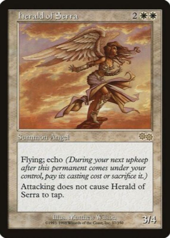 Herald of Serra 1998 Urza's Saga #17 Base RAW TCG (LIGHTLY PLAYED)