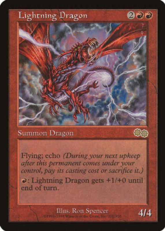 Lightning Dragon 1998 Urza's Saga #202 Base RAW TCG (NEAR MINT)