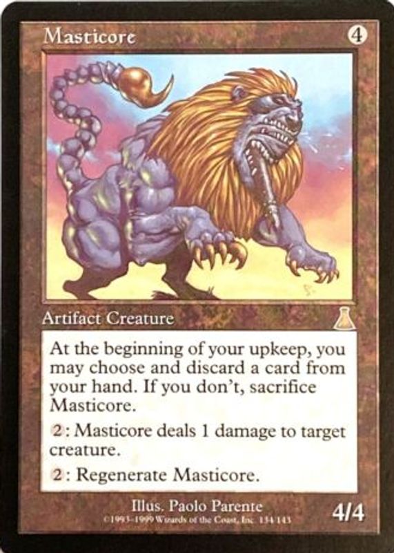 Masticore 1999 Urza's Destiny #134 Base RAW TCG (LIGHTLY PLAYED)