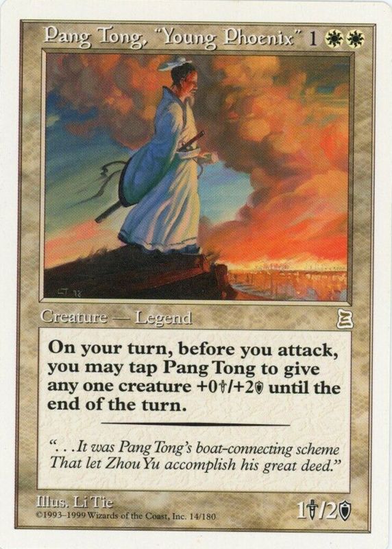 Pang Tong, Young Phoenix 1999 Portal Three Kingdoms #14 Base RAW TCG (NEAR MINT)