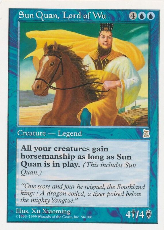 Sun Quan, Lord of Wu 1999 Portal Three Kingdoms #56 Base SGC 9.5