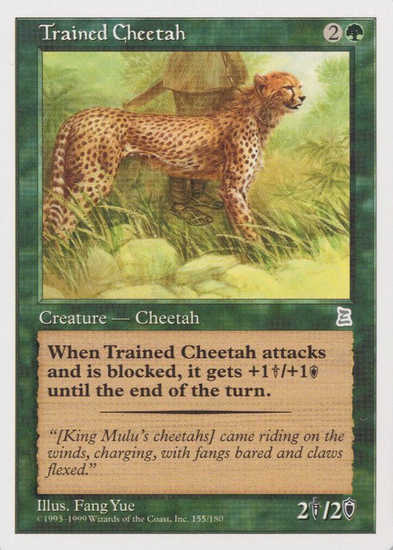 Trained Cheetah 1999 Portal Three Kingdoms #155 Base RAW TCG (NEAR MINT)