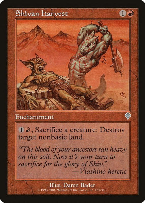 Shivan Harvest 2000 Invasion #167 Base RAW TCG (LIGHTLY PLAYED)