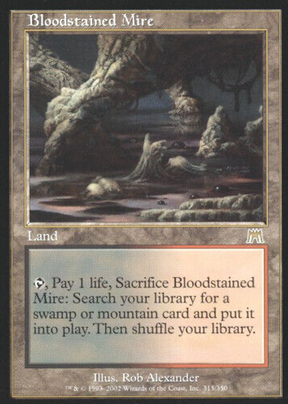 Bloodstained Mire 2002 Onslaught #313 Base RAW TCG (LIGHTLY PLAYED)