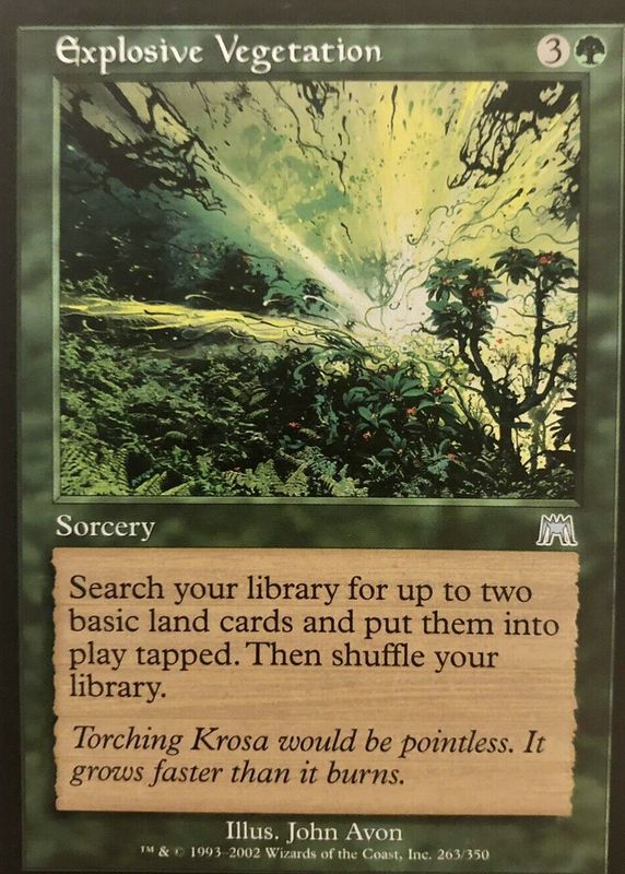Explosive Vegetation 2002 Onslaught #263 Base RAW TCG (LIGHTLY PLAYED)