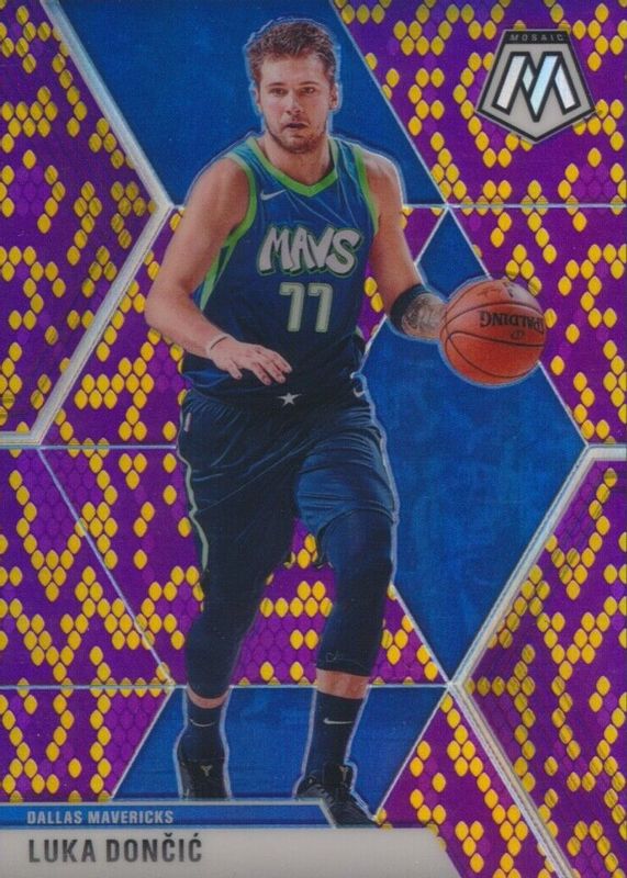 Luka Doncic 2019 Mosaic #44 Snakeskin Purple & Gold /20 PSA 8