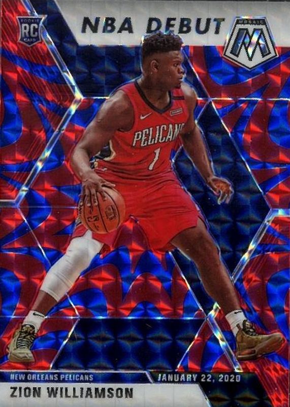 Zion Williamson 2019 Mosaic #269 NBA Debut - Reactive Blue Price 