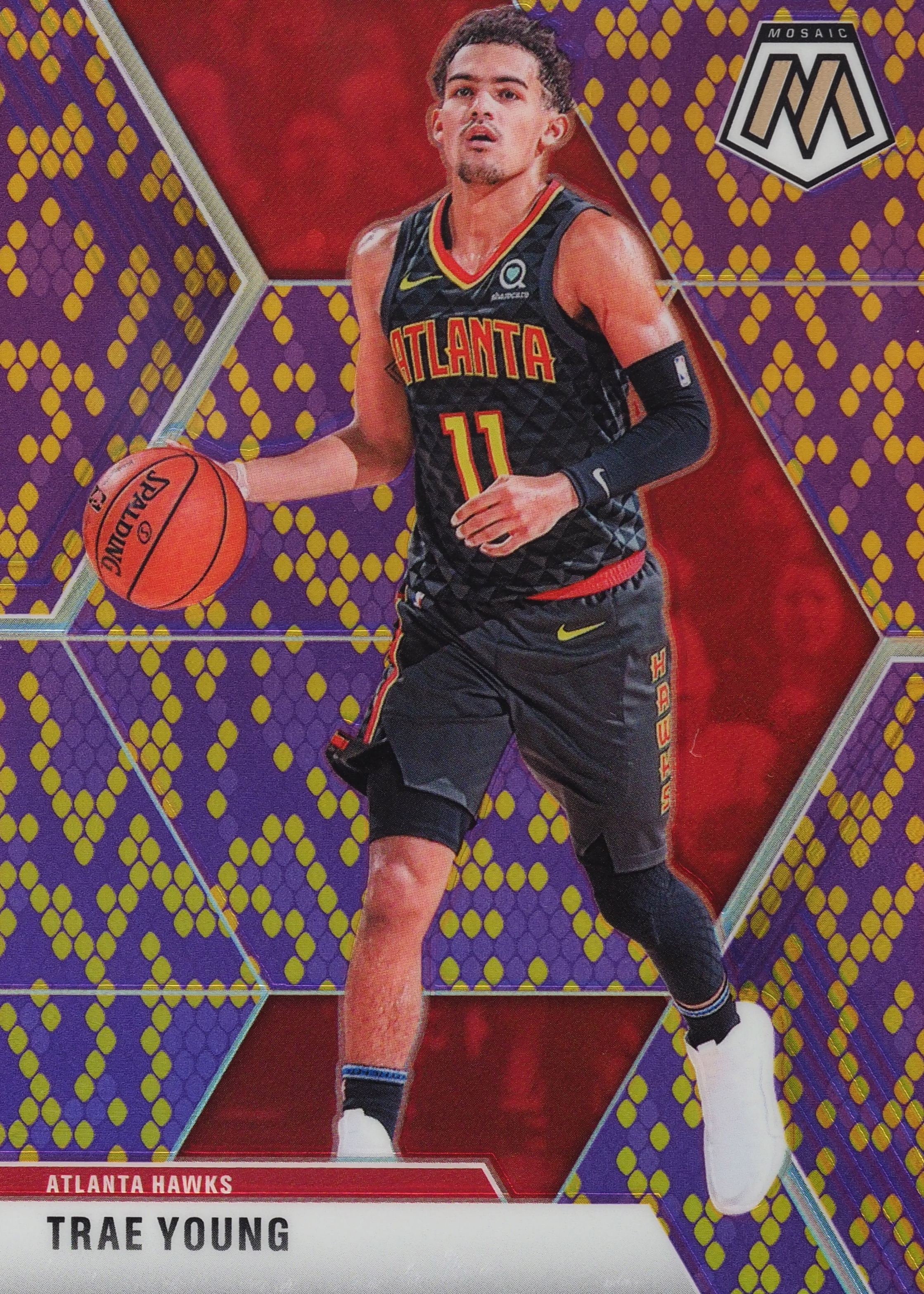 Trae Young 2019 Mosaic #182 Snakeskin Purple & Gold /20 Price