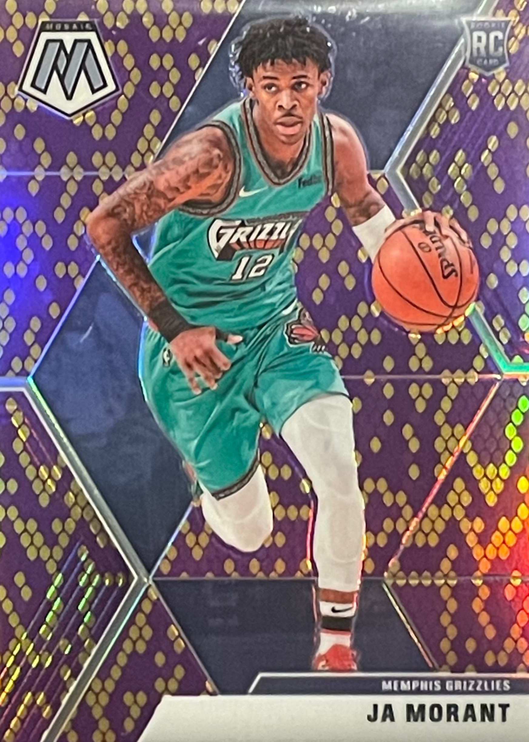 Ja Morant 2019 Mosaic #219 Snakeskin Purple & Gold /20 Price Guide