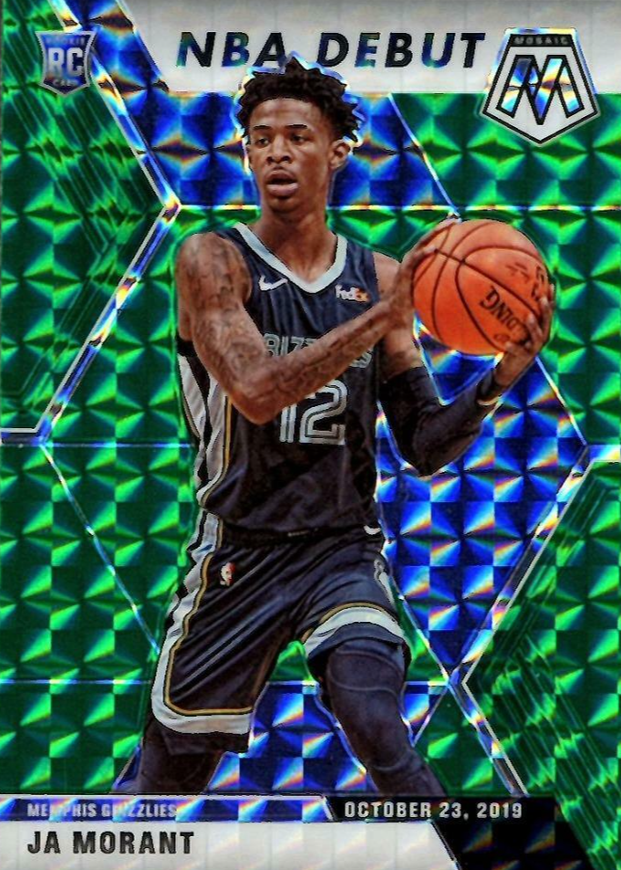 Ja Morant 2019 Mosaic #274 NBA Debut - Green Price Guide 