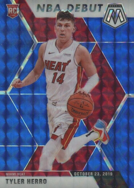 Tyler Herro 2019 Mosaic #280 NBA Debut - Blue /99 Rookie PSA 9