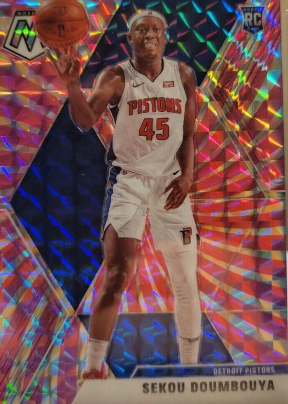 Sekou Doumbouya 2019 Mosaic #243 FOTL Pink Swirl /11 Rookie SGC 10