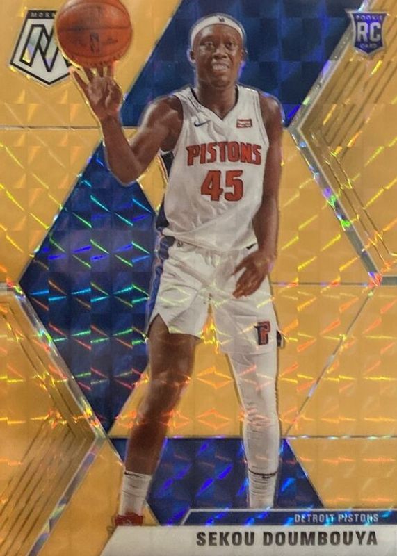 Sekou Doumbouya 2019 Mosaic #243 Orange Fluorescent /25 Rookie RAW