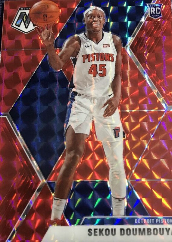 Sekou Doumbouya 2019 Mosaic #243 Choice Fusion Red /88 Rookie PSA 9