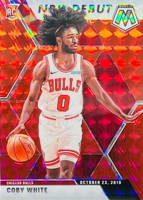 Coby White 2019 Mosaic #264 NBA Debut - Choice Fusion Red /88 Rookie RAW