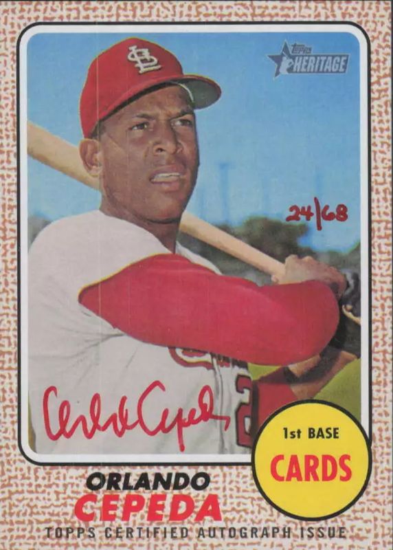 Orlando Cepeda 2017 Topps Heritage #ROA-OC Real One Autographs - Red Ink /68 PSA 9