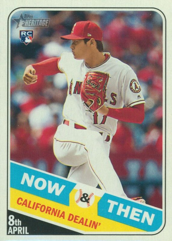 Shohei Ohtani 2018 Topps Heritage #NT-11 Now & Then Rookie RAW