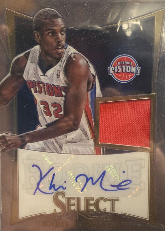 Khris Middleton 2012 Select #302 Rookie Jersey Autographs (/399) Rookie BGS 10 PRISTINE