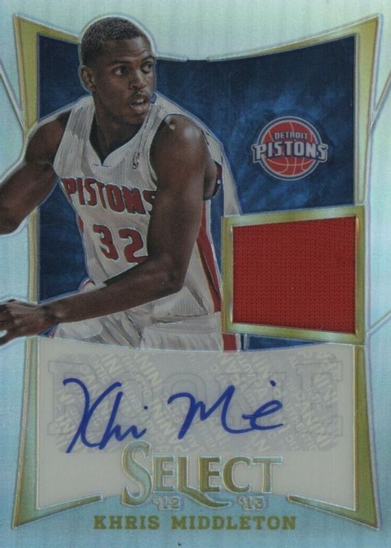 Khris Middleton 2012 Select #302 Rookie Jersey Autographs - Silver (/199) Rookie BGS 9