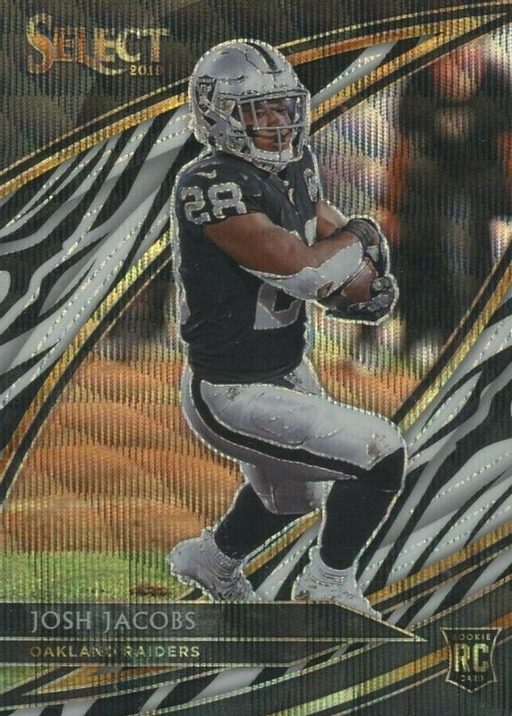 Josh Jacobs 2019 Select #208 Field Level Zebra /(SSP) Rookie SGC 10