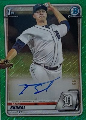 2020 Bowman #CPA-TS Chrome Prospect Auto - Green Shimmer Refractor /99 (1st)