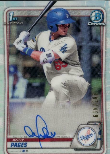 Andy Pages 2020 Bowman #CPA-AP Chrome Prospect Auto - Refractor 