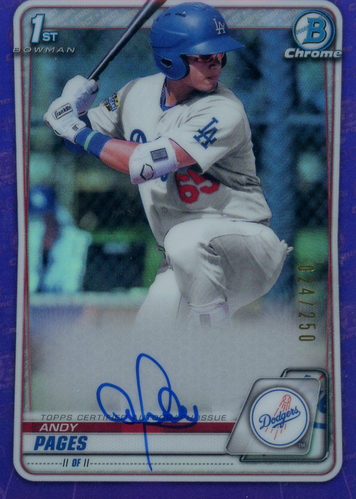 Andy Pages 2020 Bowman #CPA-AP Chrome Prospect Auto - Purple