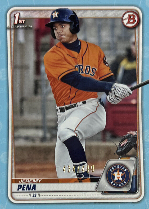 Jeremy Pena 2020 Bowman #BP-61 Paper Prospects - Sky Blue /499