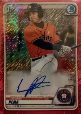 2020 Bowman #CPA-JP Chrome Prospect Auto - Red Shimmer Refractor /5 (1st)