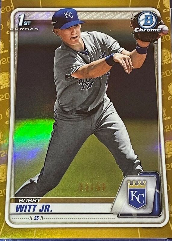 Bobby Witt Jr. 2020 Bowman #BCP-25 Chrome Prospects - Gold Refractor /50 (1st) SGC 9.5