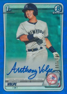 Anthony Volpe 2020 Bowman Sapphire Edition #BSPA-AV Chrome
