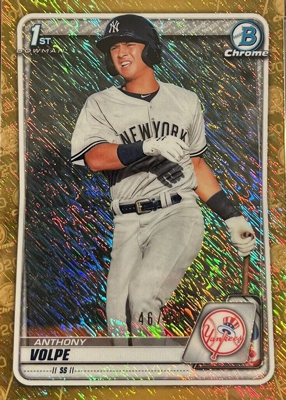 Anthony Volpe 2020 Bowman #BCP-139 Chrome Prospects - Gold Shimmer Refractor /50 (1st) SGC 10