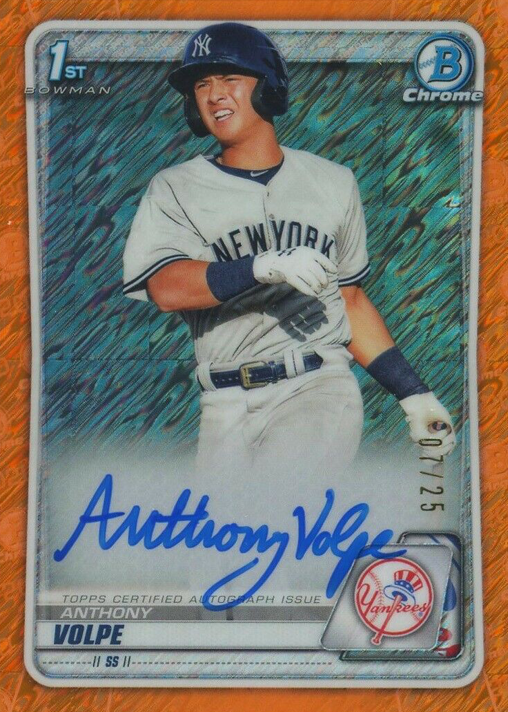 Anthony Volpe 2020 Bowman #CPA-AV Chrome Prospect Auto