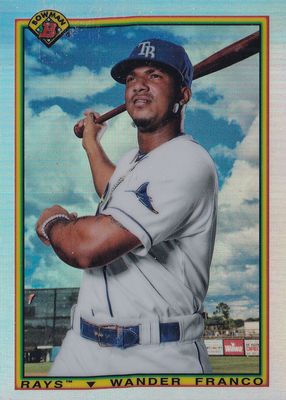 スポーツ選手 2022 Topps Green Ref 99 Wander Franco RC Wander Franco 2022 Topps Chrome #35 Green Wave Refractor /99